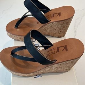 K Jacques St Tropez Saturnin Cork Wedge Platform SIZE 37